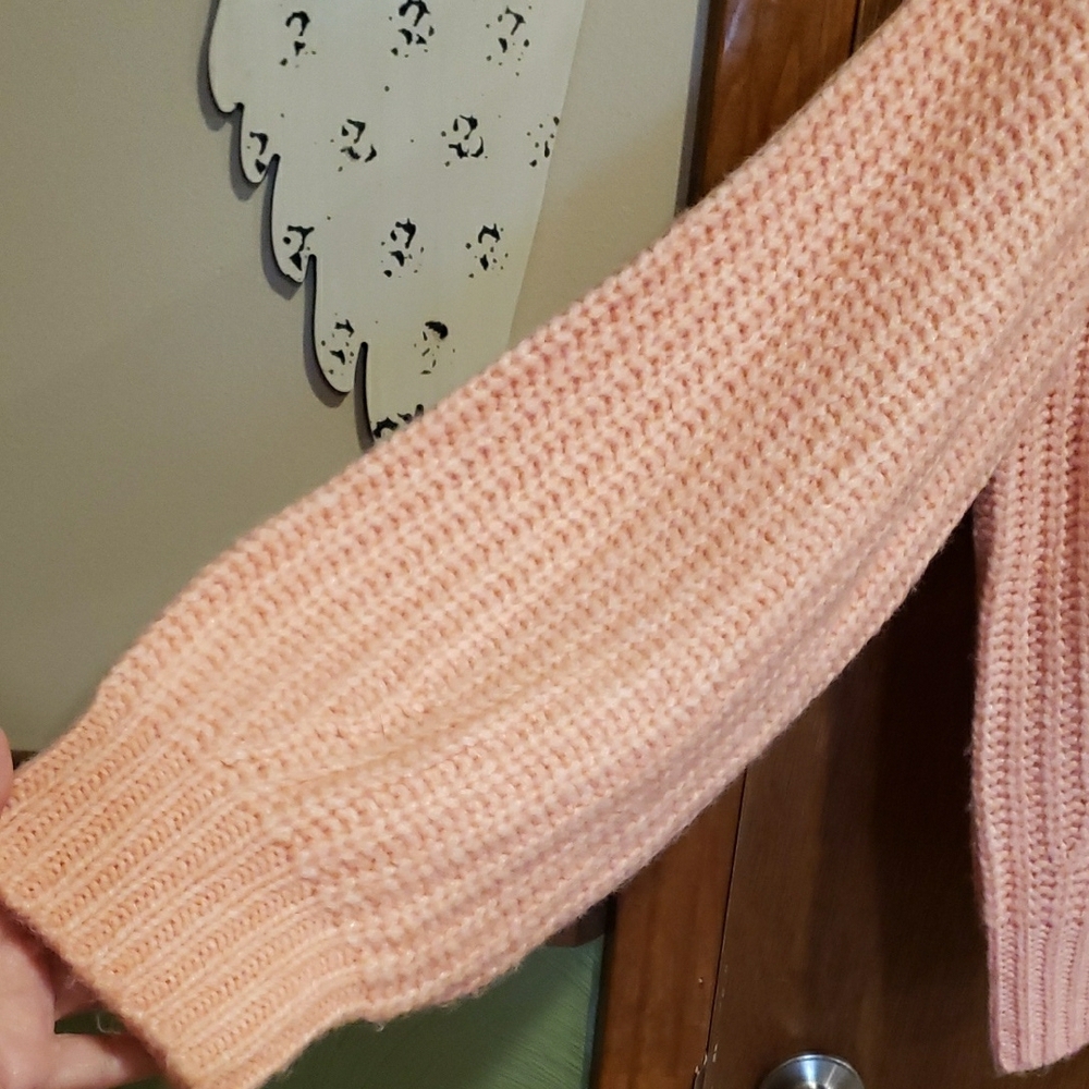 A New Day Chunky Blush Pink Crewneck Knit Sweater - Picture 3 of 8